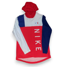 Load image into Gallery viewer, Nike Air Mens Colorblock Long Sleeve Hooded T-Shirt Red White Blue
